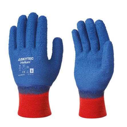 Skytec Helium Blue, Red Cotton Abrasion Resistant, Extra Grip Work Gloves, Size XXL, Latex Coating [SKY105]; 671-126