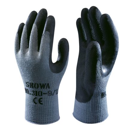 Showa 310 Black Black, Grey Cotton, Polyester Abrasion Resistant, Dry Environment, Good Dexterity, Tear Resistant Work [SHO310B4]; 671-187