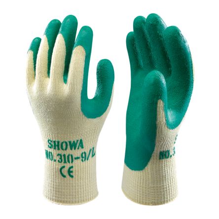 Showa 310 Beige, Green Cotton, Polyester Abrasion Resistant, Dry Environment, Good Dexterity, Tear Resistant Work [SHO3103]; 671-194