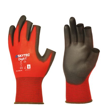 Skytec Skytec Digit 1 Black/Red Nylon Abrasion Resistant, Tear Resistant Work Gloves, Size Extra Small, Polyurethane [SKY710]; 671-225