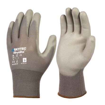 Skytec Rhyolite Grey Nylon Abrasion Resistant, Extra Grip Work Gloves, Size XL, Polyurethane Coating [SKY304]; 671-240