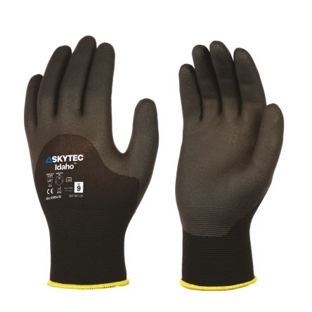 Skytec Idaho Black Nylon Grip and Abrasion Resistance, Oil Resistant, Wet Resistance Work Gloves, Size Small, PVC [SKY061]; 671-295
