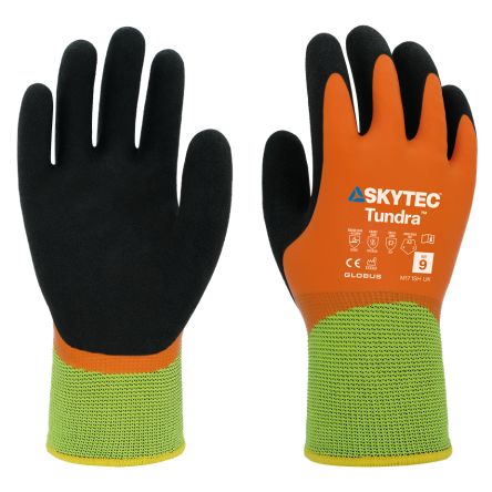 Skytec Tundra Black, Orange 13 Gauge Acrylic, Recycled Polyester, Terry Fleece Cold Environment, Wet Environment Work [SKG00115GN]; 671-314