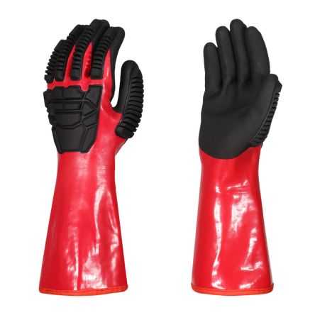 Skytec Torq Chem X Black/Red Aramid, Steel Fibre Chemical Resistant, Cut Resistant Work Gloves, Size XXL, Nitrile, PVC [SKG00093HL]; 671-379
