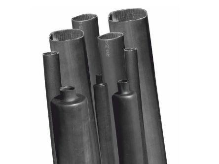 RS PRO Halogen Free Heat Shrink Tube, Black 52mm Sleeve Dia. x 100mm Length 4:1 Ratio [0]; 671-550