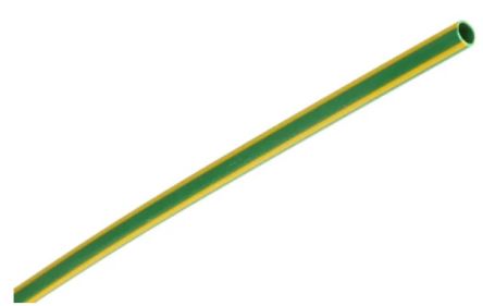 RS PRO Halogen Free Heat Shrink Tube, Green/Yellow 3.2mm Sleeve Dia. x 1m Length 2:1 Ratio [0]; 671-562