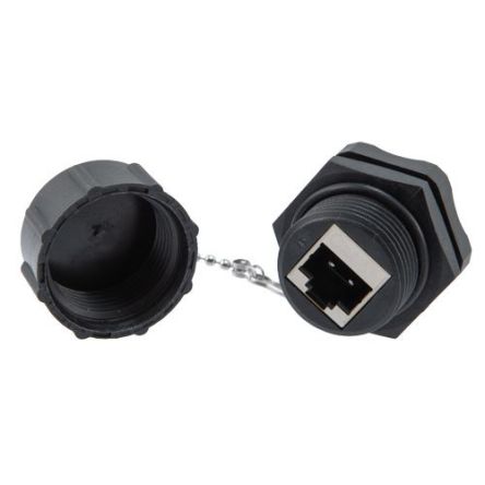 L-Com WBR Series 2-Port RJ45 Coupler, Cat6a, Nickel Plated Brass [WBRJC6A-FF]; 671-700