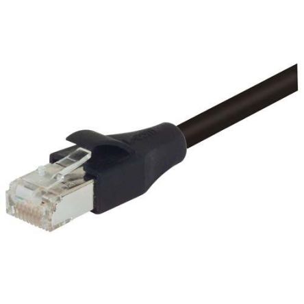 L-ComTRD, 1ft Cat6, Black RJ45 to Male RJ45 Male, Copper Braid Shielded, Terminated PVC Sheath [TRD695DSZ-BLK-1]; 671-741