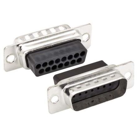L-Com C&P 15 Way Through Hole D-sub Connector Plug, 2.77mm Pitch, with Boardlocks, Screw Locks [C&P15M]; 671-767
