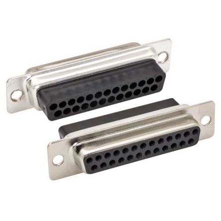 L-Com C&P 25 Way Through Hole D-sub Connector Socket, 2.77mm Pitch, with Boardlocks, Screw Locks [C&P25F]; 671-768