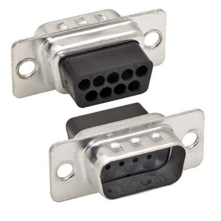 L-Com C&P 9 Way Through Hole D-sub Connector Plug, 2.77mm Pitch, with Boardlocks, Screw Locks [C&P9M]; 671-772
