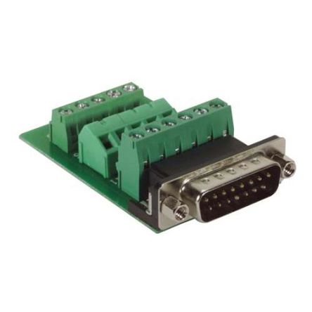 L-Com DGB 15 Way Through Hole D-sub Connector Plug, 2.77mm Pitch, with Boardlocks, Screw Locks [DGB15MT1]; 671-774