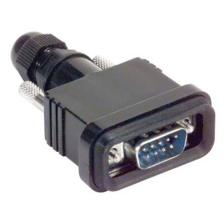 L-Com WPD Series Plastic D Sub Backshell, 9 Way, Strain Relief [WPDB9P-KIT]; 671-779