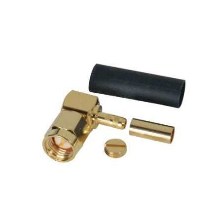 L-Com BAC Series, Plug Cable Mount SMA Connector, Crimp Termination, Right Angle Body [BAC02A-G]; 671-819