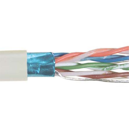 L-Com TFC Series Twisted Pair Cable, 8 Cores, Screened, 26 AWG, 1000ft, Screened Shield, Cat6 Cable [TFCLS6001]; 671-844