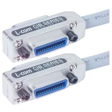L-Com GPIB to Male GPIB Parallel Cable, 2m, White Sheath [CIB24-2M]; 671-855