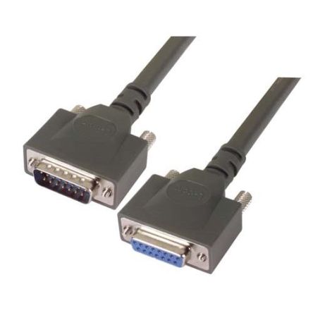L-Com Male D-Sub to Female D-Sub Serial Cable, 5ft PVC, CPM Series [CPMS15MF-5]; 671-858