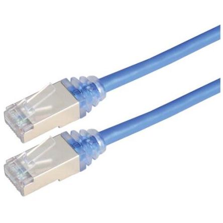L-ComTRD, 3ft Cat6a, Blue RJ45 to Male RJ45 Male, Copper Braid Shielded, Terminated PVC Sheath [TRD628ABL-3]; 671-873