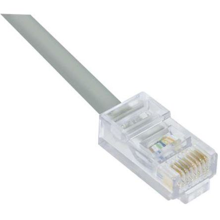 L-ComTRD, 2ft Cat5e, Grey RJ45 to Male RJ45 Male, Copper Braid Shielded, Terminated PVC Sheath [TRD855-2]; 671-890