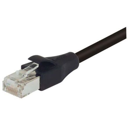 L-ComTRD, 1ft Cat5e, Black RJ45 to Male RJ45 Male, Copper Braid Shielded, Terminated PVC Sheath [TRD855SZ-1]; 671-895