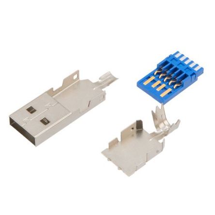 L-Com Vertical, Cable Mount, Plug- Single Port Type A 3 USB Connector [USBCN3-A]; 671-910
