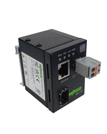 WAGO RJ45, SFP Ethernet Media Converter, 100/1000Mbit/s, Multi Mode 80km [852-1701]; 676-025