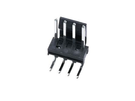 Molex 171814 Series Right Angle Through Hole PCB Header, 4 Contact(s), 3.96 mm Pitch, 1 Row(s), Shrouded [171814-3004]; 683-572