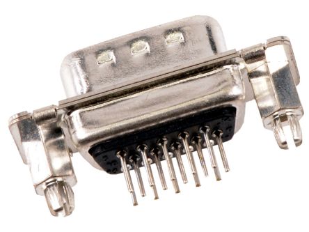 FCT from Molex 1731 15 Way Panel Mount D-sub Connector Plug, 1.98mm Pitch, with Thread [173113-0087]; 683-591
