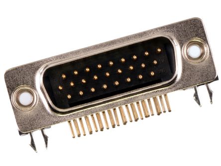 FCT from Molex 1731 26 Way Right Angle Panel Mount D-sub Connector Plug, 2.54mm Pitch, with Screw [173113-0173]; 684-019