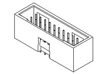 Molex 70567 Series Vertical PCB PCB Header, 22 Contact(s), 2.54 mm Pitch, 2 Row(s), Shrouded [15-80-0221]; 684-228