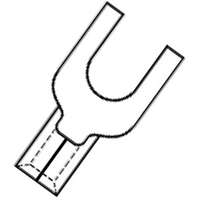 Molex 1914 Uninsulated Fork Terminal, 12AWG to 10AWG, M4 Stud Size, Grey [19141-0083]; 684-273