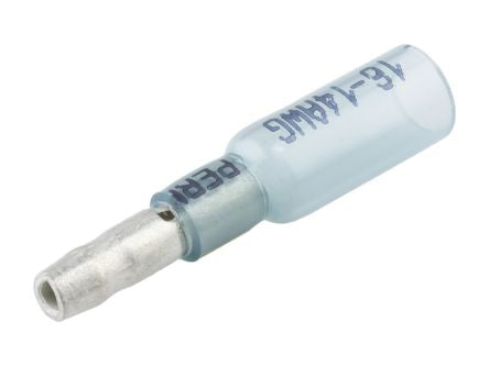 Molex, 19164 Closed End Crimp Quick Disconnect Terminal, Blue, Insulated, Tin 14 → 16 AWG [19164-0039]; 684-275