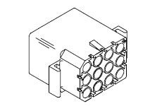 Molex, 1991 Receptacle Connector Housing, 6.3mm Pitch, 12 Way, 3 Row [19-09-1122]; 684-524