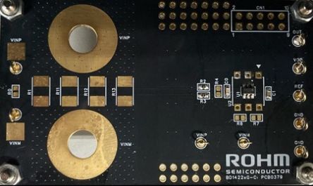 ROHM BD14220G Evaluation Board Evaluation Board for BD14220G-EVK-001 Measures Voltage Drops Across Shunt Resistor And [BD14220G-EVK-001]; 687-424