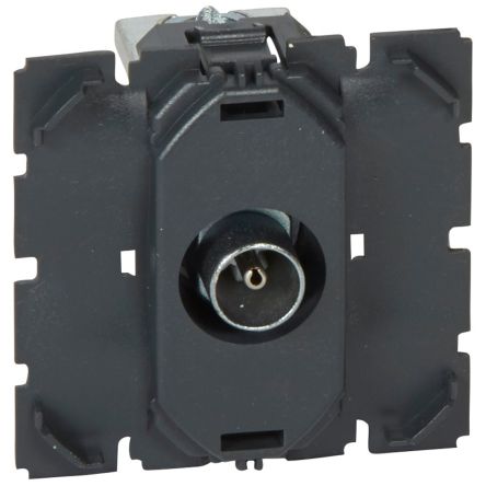 Pin & Socket Contacts Anthracite Male 1 Outlet TV Aerial Connector, Flush Mount [067382]; 687-942
