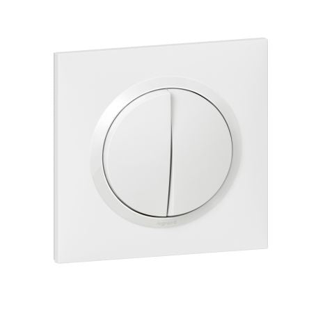 Legrand White Push Button Light Switch, 5 Way, 2 Gang, 6007 [600731]; 687-949