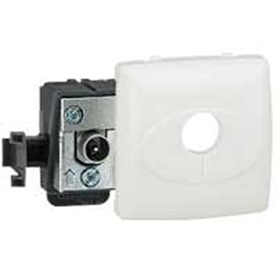 Pin & Socket Contacts White Female 1 Outlet TV Aerial Connector, Surface Mount [086140]; 687-953