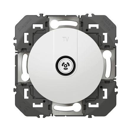 Pin & Socket Contacts White Female 1 Outlet TV Aerial Connector, Flush Mount [600351]; 687-963