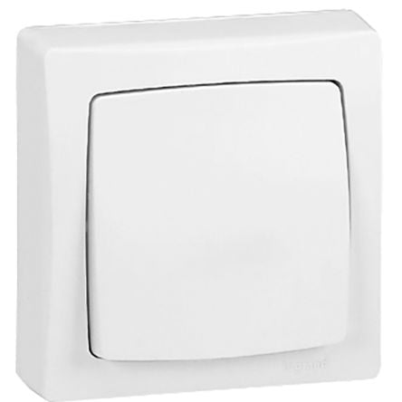 Legrand White Push Button Light Switch, 2 Way, 1 Gang, 0860 [086001]; 687-974