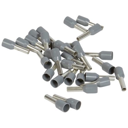 Legrand, 0377 Insulated Ferrule, 8mm Pin Length, 2.6mm Pin Diameter, Grey [037766]; 687-990