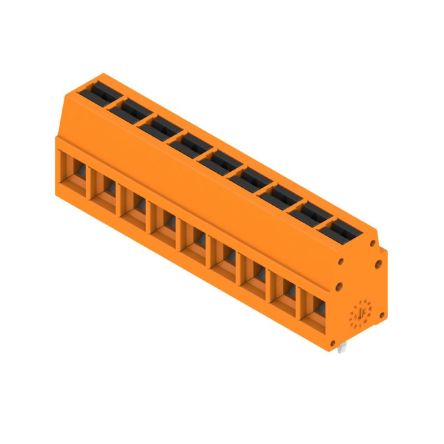 Weidmüller 2786600000 Series PCB Terminal Block, 9-Contact, 5mm Pitch, Push-In, 1-Row, Solder Termination [2786600000]; 688-028