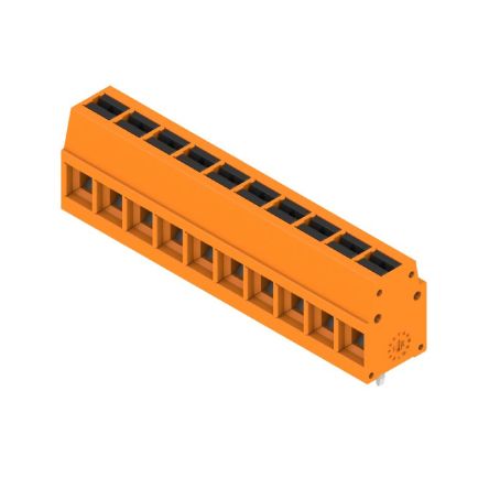 Weidmüller 2786620000 Series PCB Terminal Block, 10-Contact, 5mm Pitch, Push-In, 1-Row, Solder Termination [2786620000]; 688-030