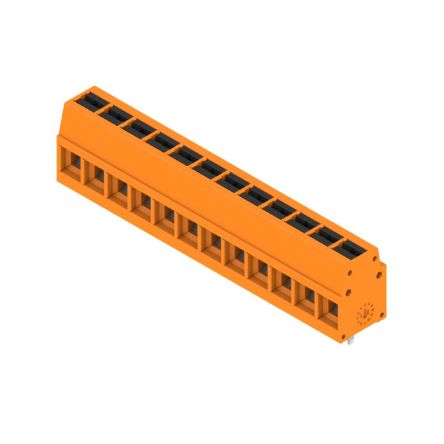 Weidmüller 2786640000 Series PCB Terminal Block, 12-Contact, 5mm Pitch, Push-In, 1-Row, Solder Termination [2786640000]; 688-035
