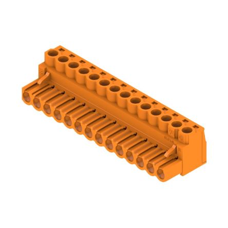 Weidmüller 1943700000 Series Straight Plug-In PCB Socket, 14-Contact, 1-Row, 5.08mm Pitch, Push In Termination [1943700000]; 688-112