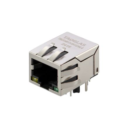 Taoglas TMJ Series Ethernet Connector, Surface Mount, EMI Shield Straight 1 Port 1 -Way [TMJG4813-8KGDNL4]; 690-705