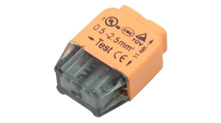RND, RND 205 Splice Connector, Orange 0.5 → 2.5 mm² [RND 205-01236]; 697-232