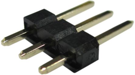 RND RND 205 Series Pin Header, 3 Contact(s), 2.54 mm Pitch, 1 Row(s) [RND 205-00624]; 697-334