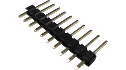 RND RND 205 Series Straight Through Hole Pin Header, 10 Contact(s), 2.54 mm Pitch, 1 Row(s), Unshrouded [RND 205-00631]; 697-336