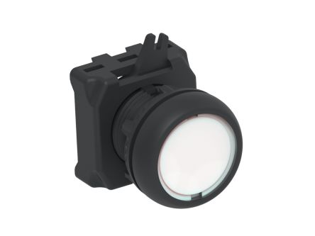 TE Connectivity ALCOSWITCH Series Illuminated Push Button Switch, Momentary, Panel Mount, 22.5mm Cutout, White LED, IP65 [IPE22FLILWH]; 697-809