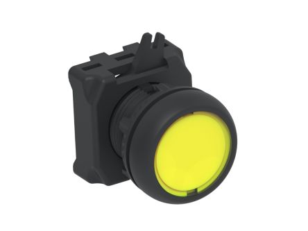 TE Connectivity ALCOSWITCH Series Illuminated Push Button Switch, Momentary, Panel Mount, 22.5mm Cutout, Yellow LED, [IPE22FLILYL]; 704-307